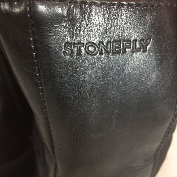 Stonefly Mens Black Leather Ankle Boots Size 8.5/42 Pull On - Picture 7 of 11